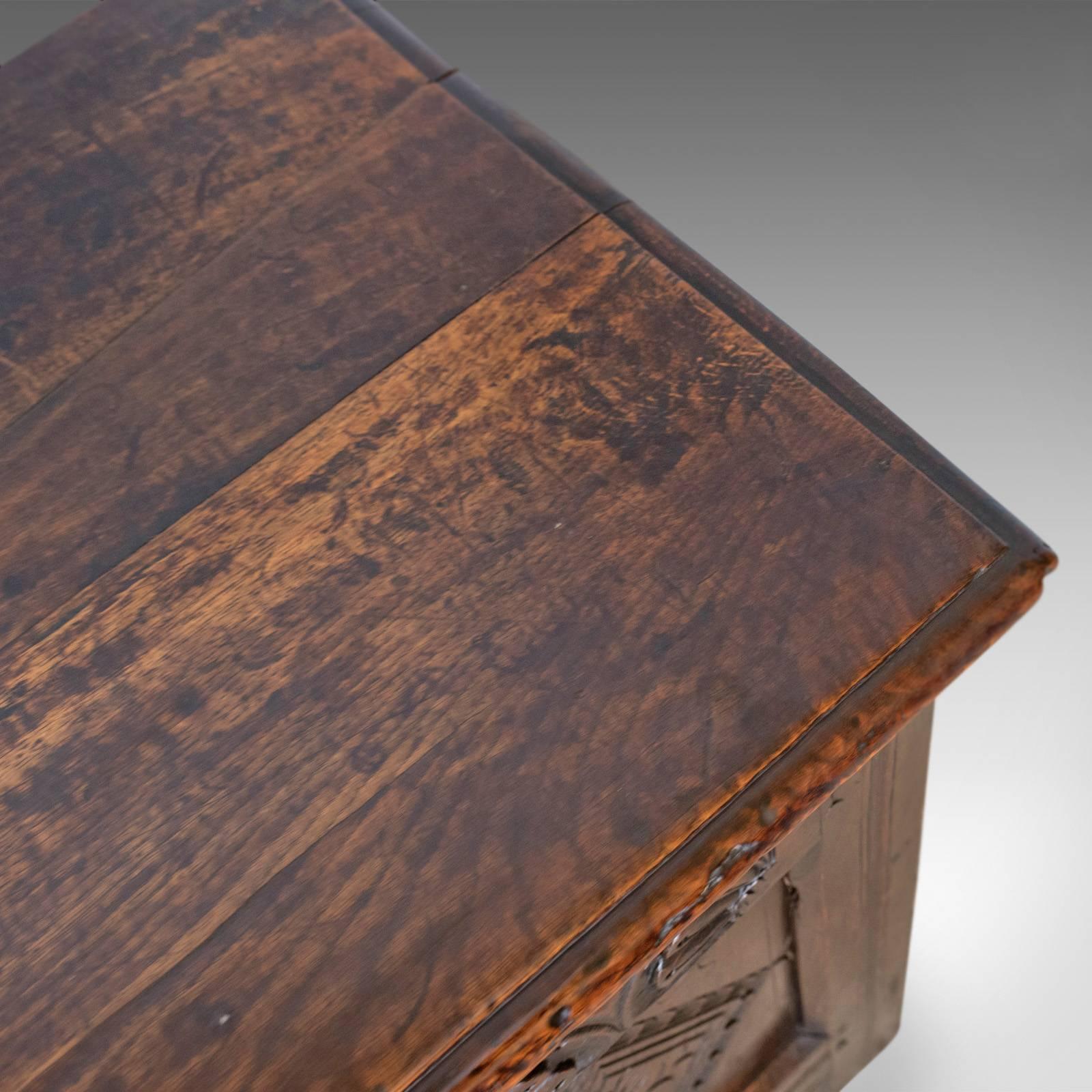 Antique Coffer, Large, English Oak, Joined Chest, Charles II Trunk, circa 1680  3
