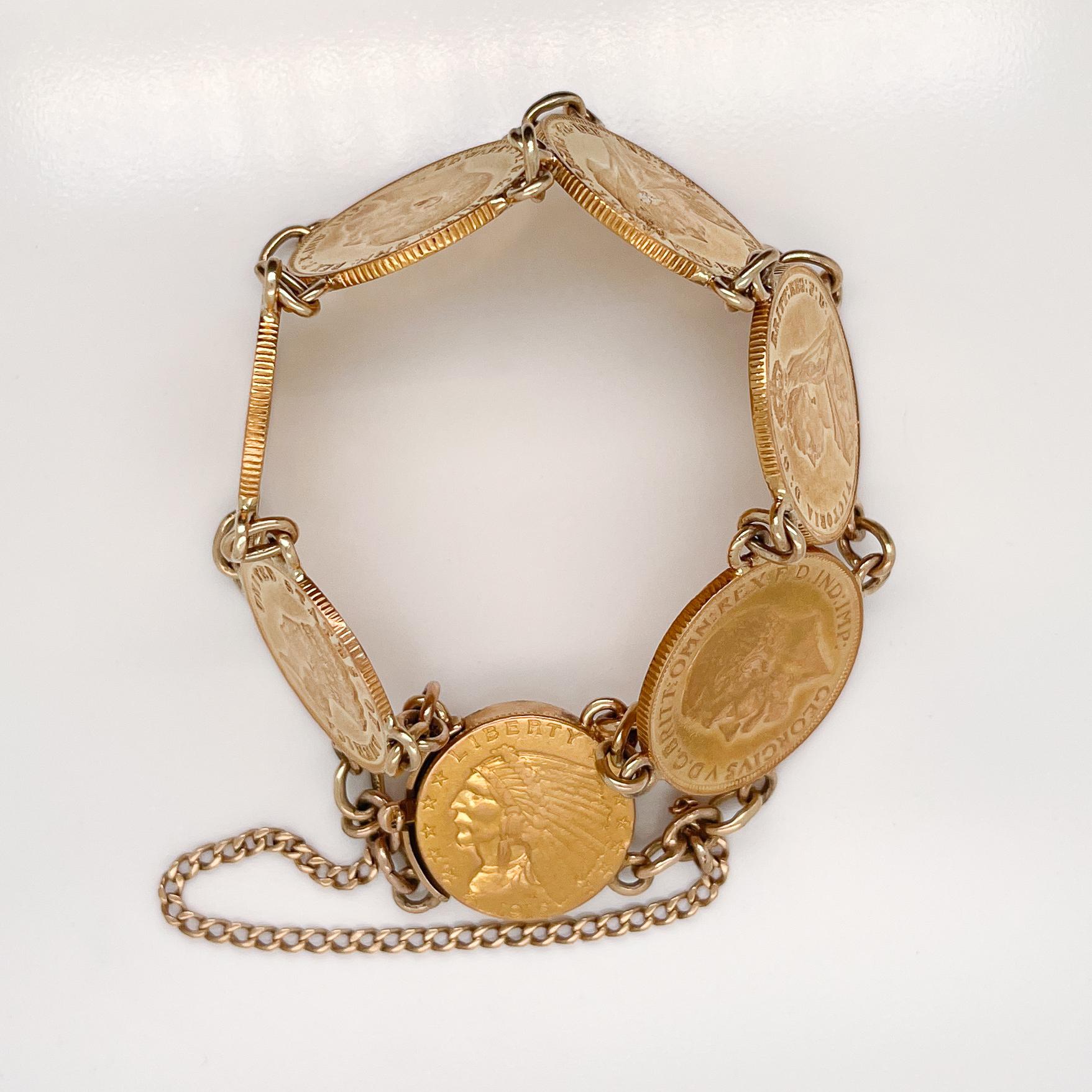 Antique Coin Bracelet with American Gold Coins & English Gold Sovereigns 4