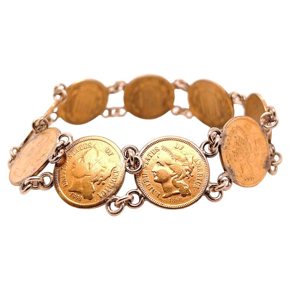 Coins bracelet in gold Clearance
