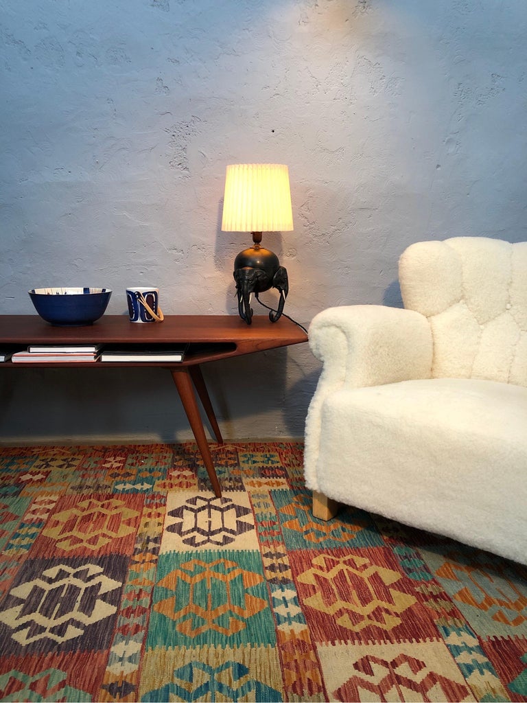 Antique Cold Painted Bronze Elephant Lamp at 1stDibs