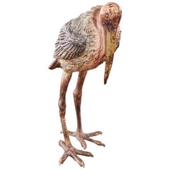Antique Cold Painted Bronze Sculpture of a Bird