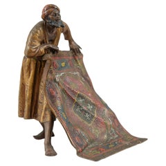 Antique Cold Painted Vienna Bronze, Orientalist Rug Seller, ca.1910