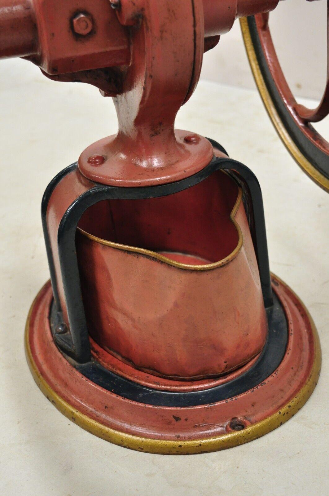 Antiker viktorianischer großer Couchtisch aus Gusseisen in Rot und Grün von Coles Mfg Co im Angebot 5