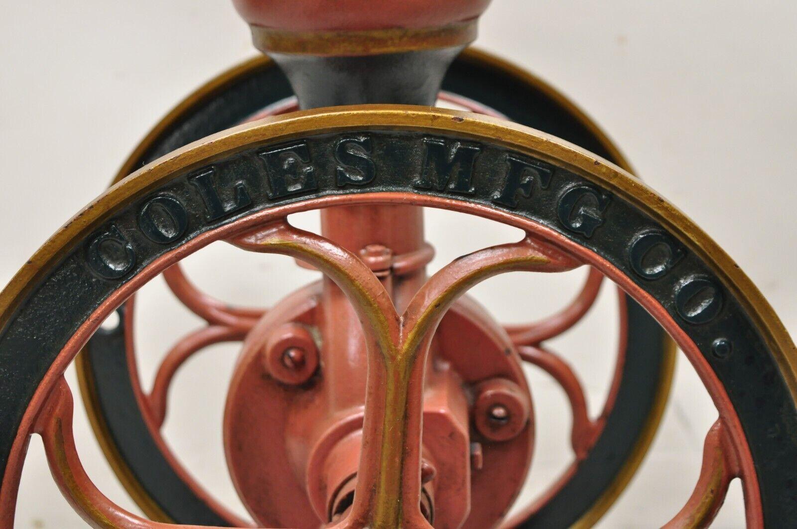 Antiker viktorianischer großer Couchtisch aus Gusseisen in Rot und Grün von Coles Mfg Co (Eisen) im Angebot