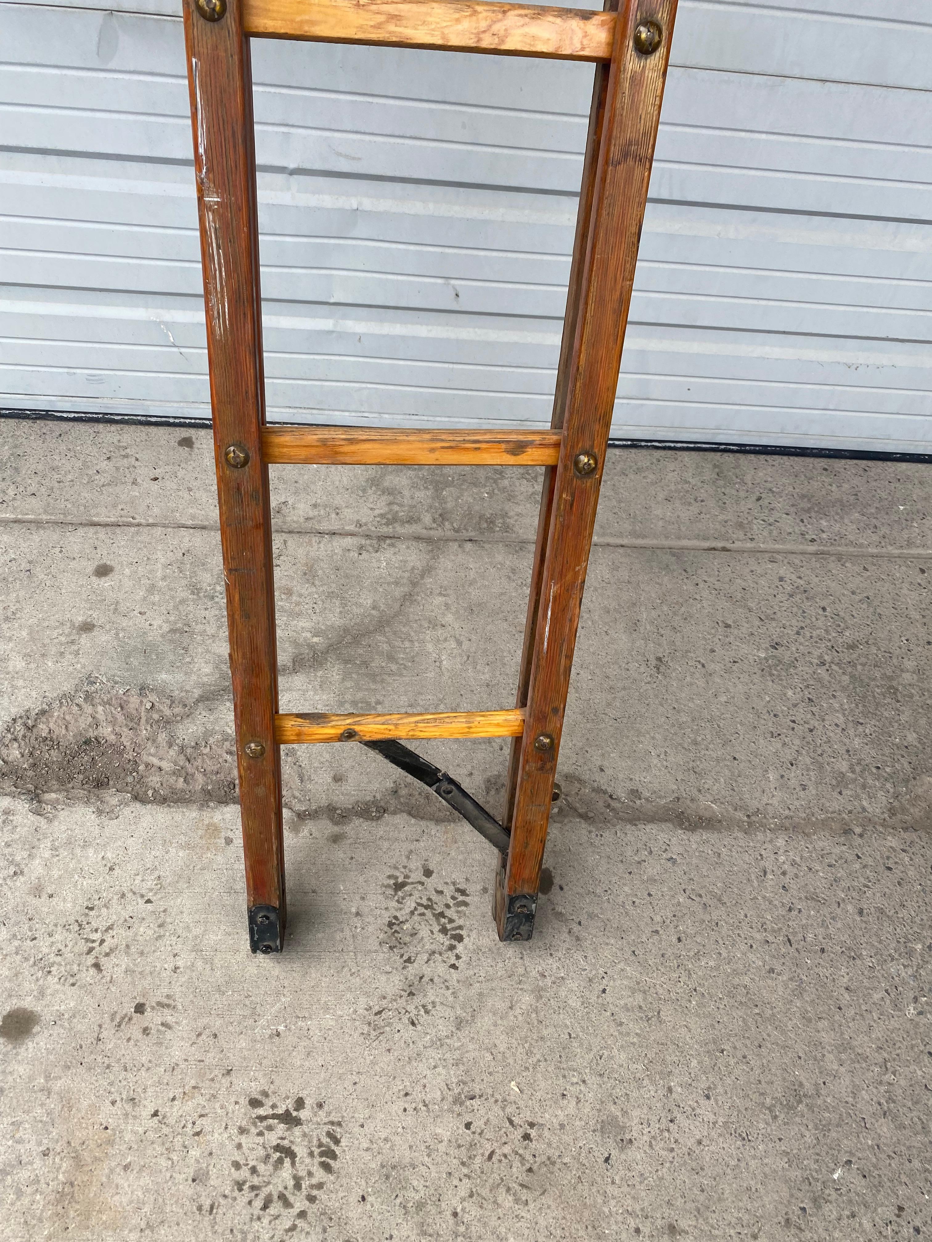 Industrial Antique Collapsable Folding, Space Saving, Ladder, Ingenious Design