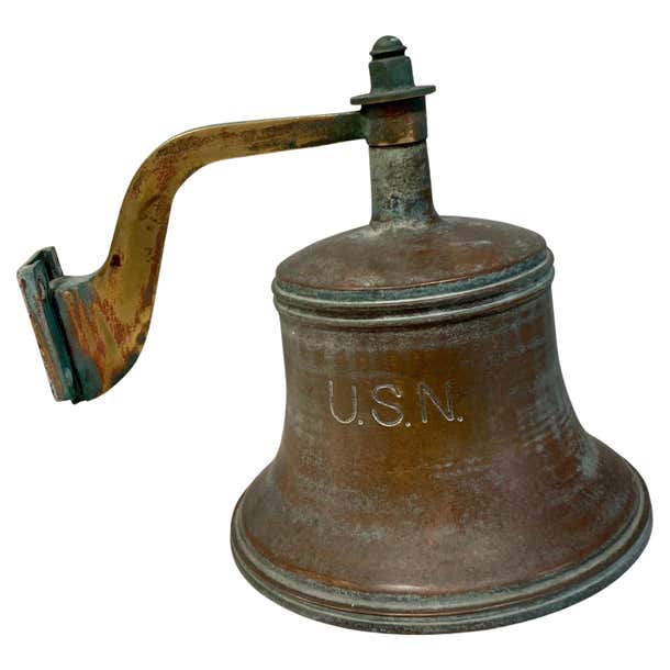 Antique Collectable USN Brass Bell For Sale at 1stDibs