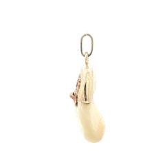 Antique Collectible 14k Yellow Gold Elk Tooth Lodge Pendant
