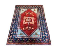 Antique Collectible Armenian rug, Small Red Wool Rug 1880