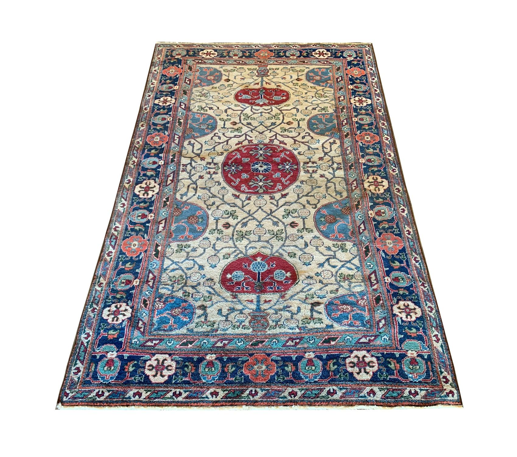 This exceptional antique collectible khotan rug from Turkestan, Central Asia, dates back to the 1880s. Crafted with meticulous care through hand-knotting techniques, this vintage rug boasts an exquisite blend of history and artistry. Its condition