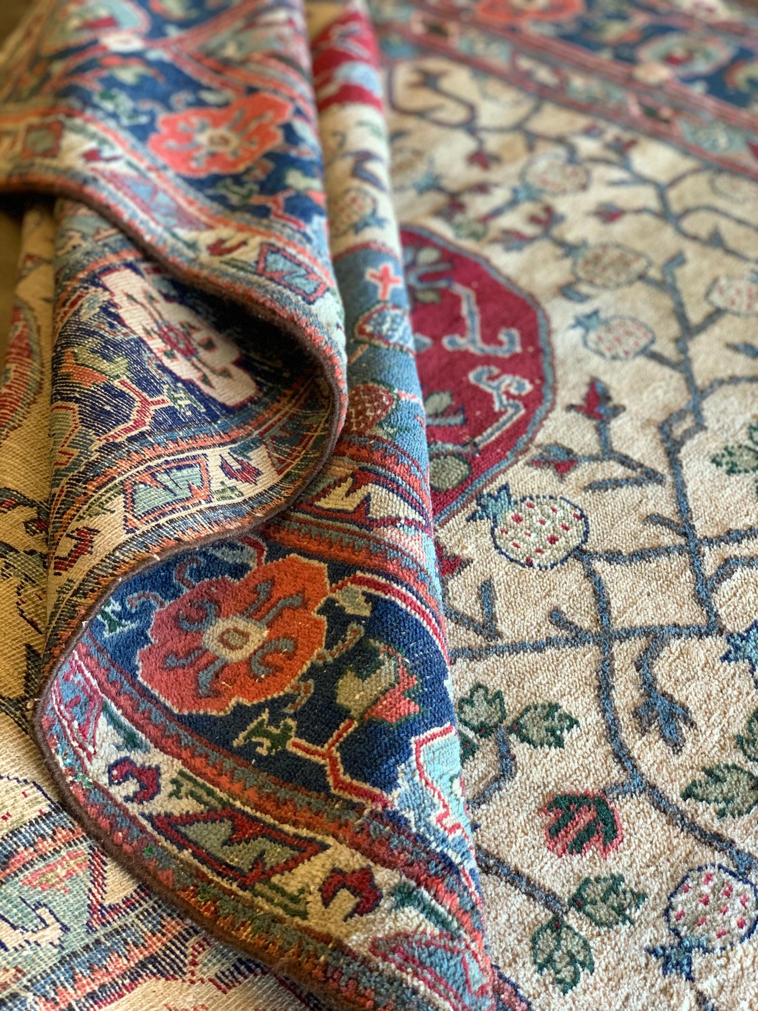 Cotton Antique Collectible Khotan Rug, Turkestan Central Asia 1880s For Sale