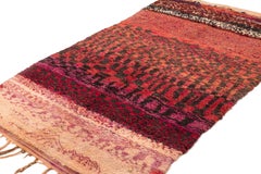 Antique Collectible Multicolor Checkerboard Midcentury Moroccan Wool Area Rug