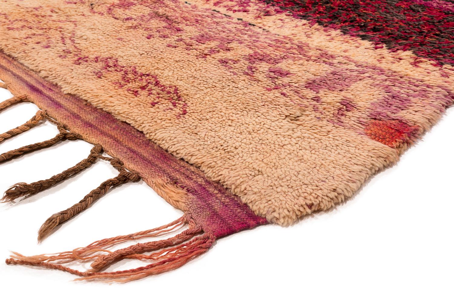 Antique Collectible Multicolor Checkerboard Midcentury Moroccan Wool Area Rug For Sale 1