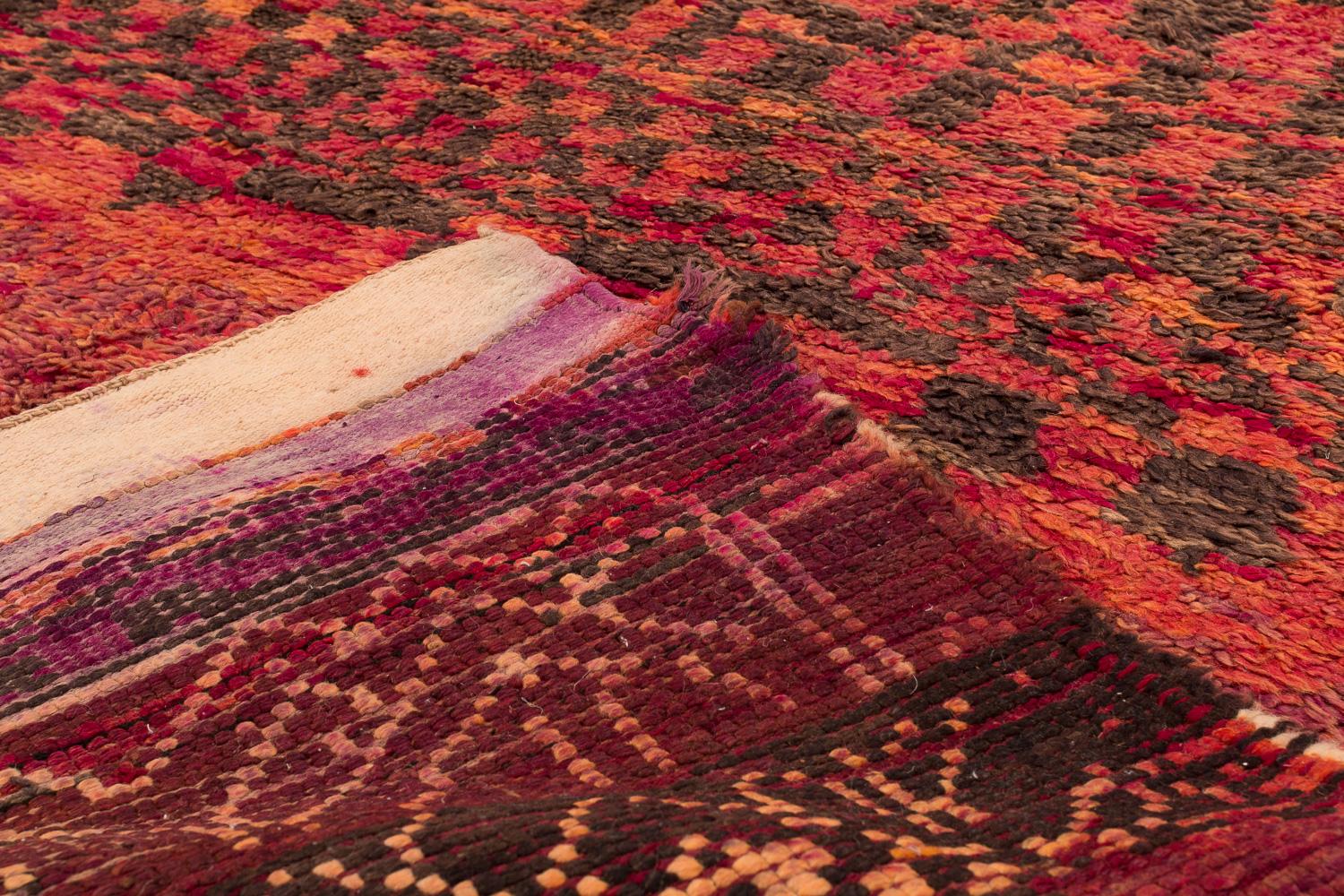 Antique Collectible Multicolor Checkerboard Midcentury Moroccan Wool Area Rug In Excellent Condition For Sale In New York, NY