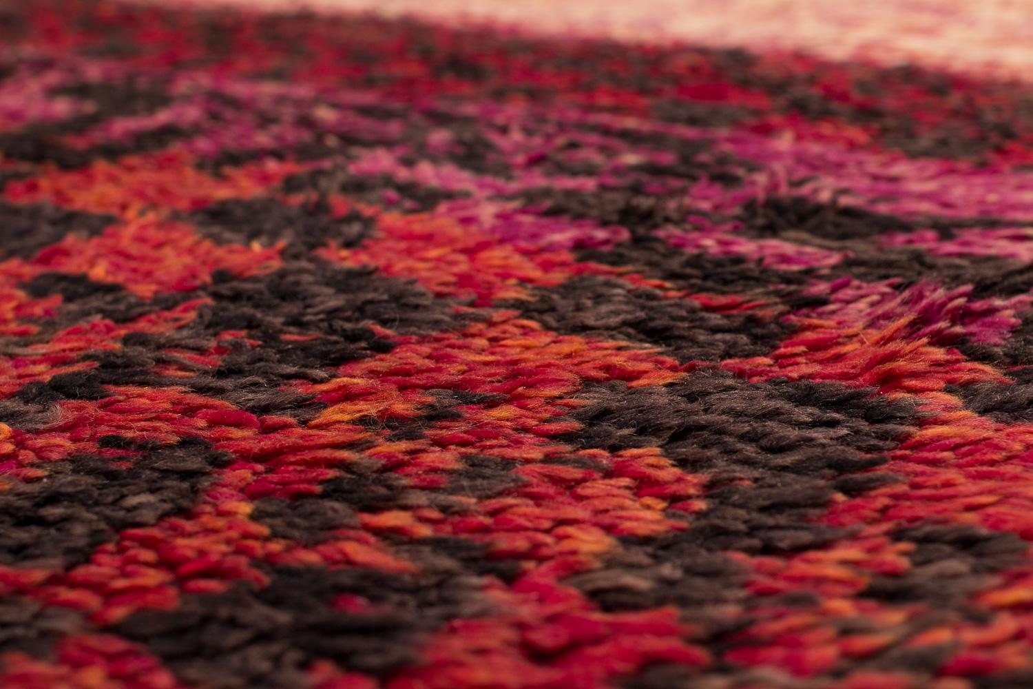Hand-Woven Antique Collectible Multicolor Checkerboard Midcentury Moroccan Wool Area Rug For Sale