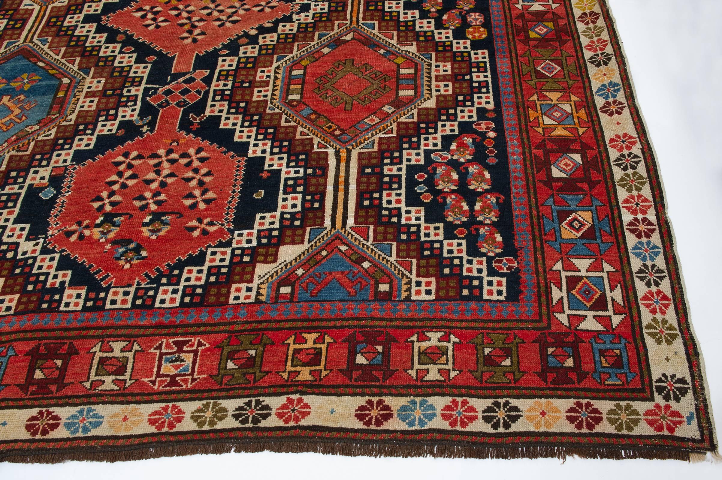 Grand tapis SHIRVAN de collection ancien Excellent état - En vente à Alessandria, Piemonte