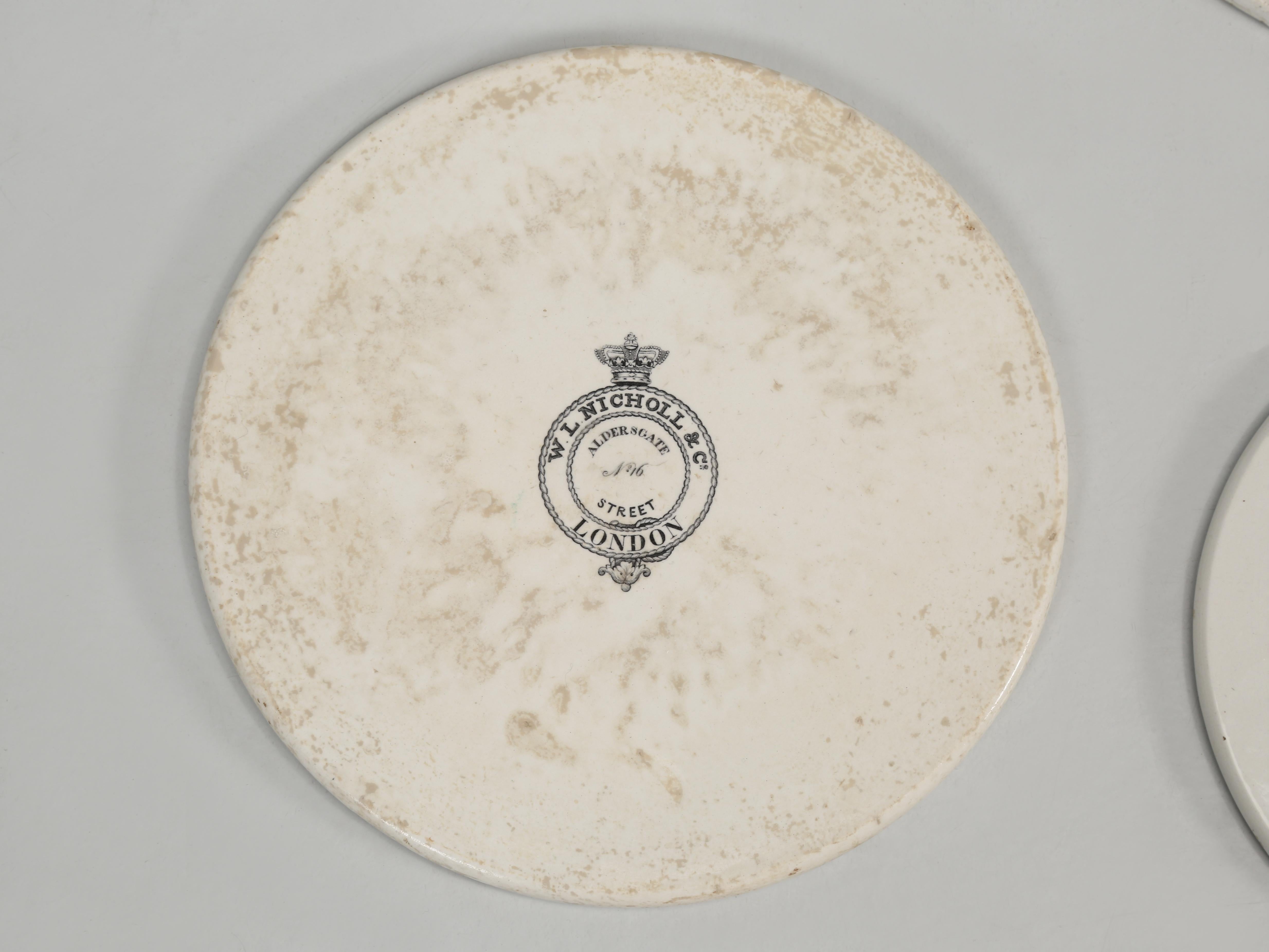 Colección Antigua de Platos de Escala Publicitaria de Ironstone 