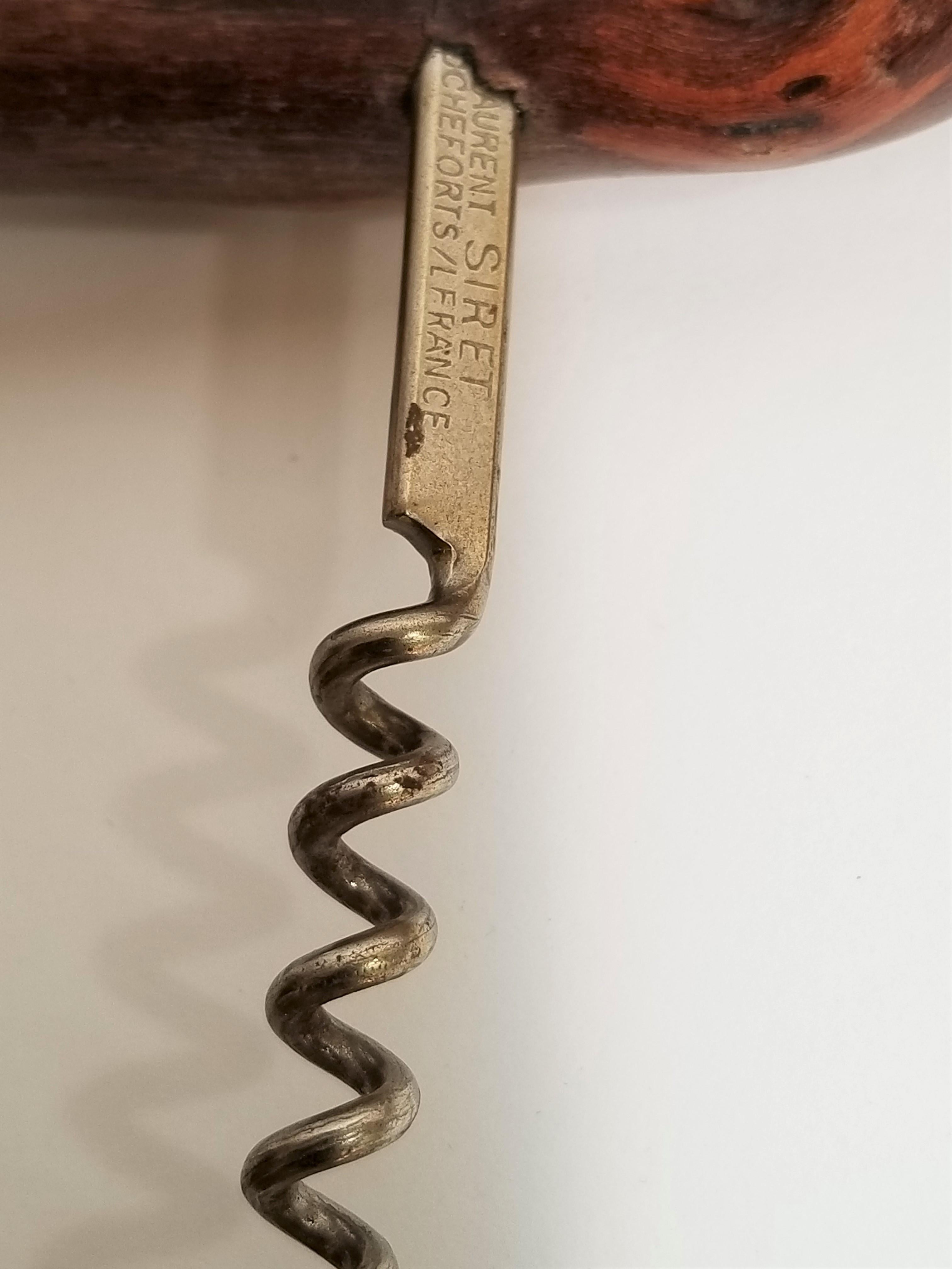 Antique Collection of 4 Laurent Siret, France French Burlwood Corkscrews For Sale 6