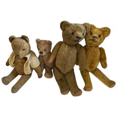 Antique Collection of Four Jointed Bears