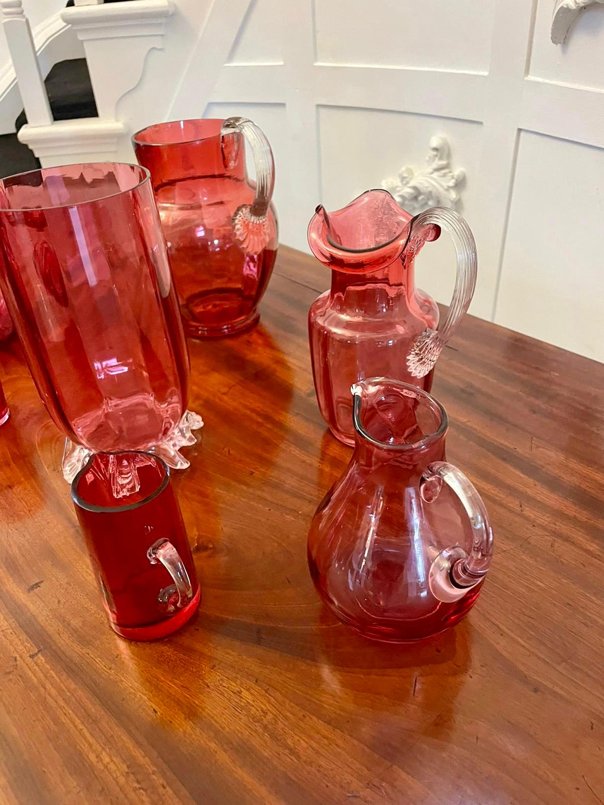 Antique Collection of Victorian Quality Cranberry Glass Items In Good Condition For Sale In Suffolk, GB