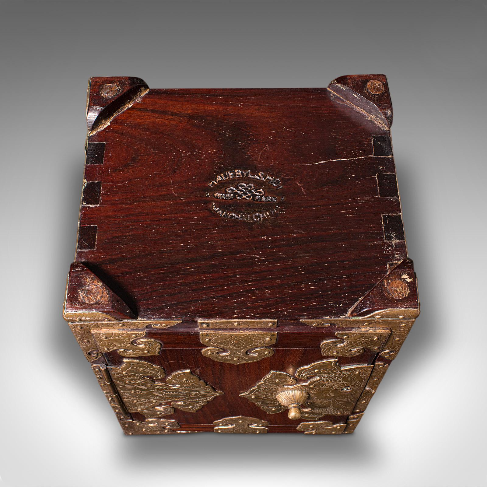 Antique Collector's Box, Chinese, Rosewood, Decorative Specimen Case, Circa 1920 For Sale 8