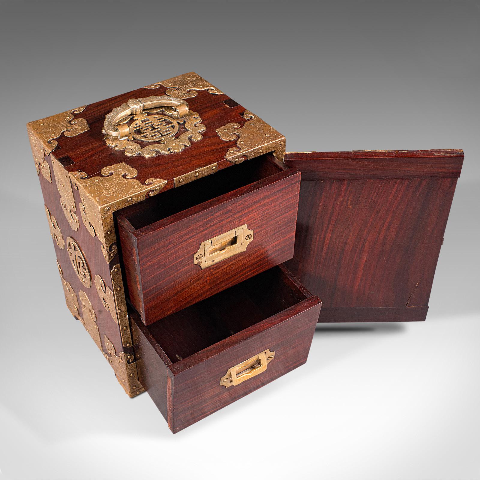 Antique Collector's Box, Chinese, Rosewood, Decorative Specimen Case, Circa 1920 For Sale 3