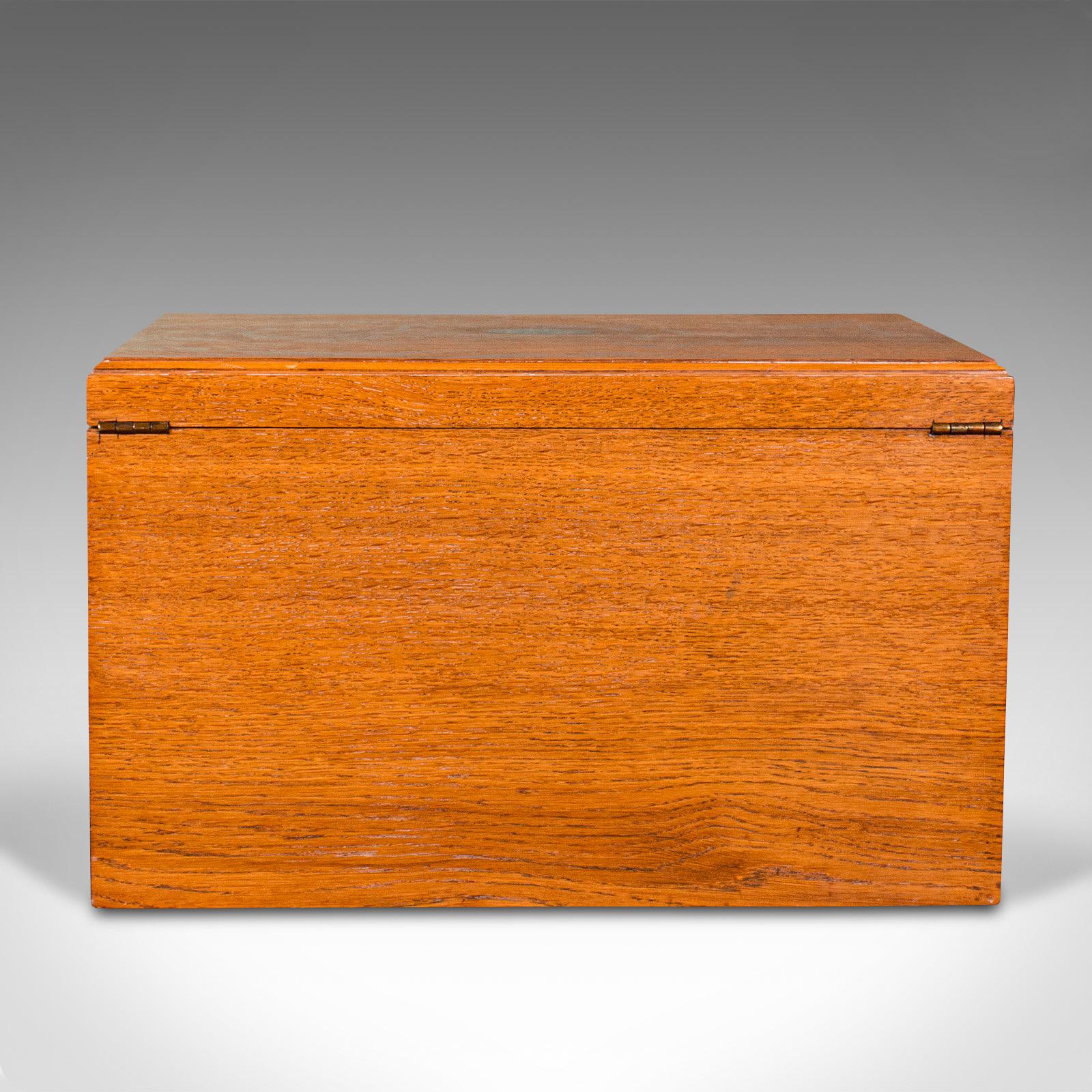 Antique Collector's Specimen Case, English, Oak, Chest, Jewellery Box, Edwardian 1