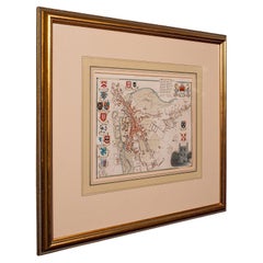 Antique Collegiate Map, Cambridge, English, Framed Cartography, Victorian, 1838