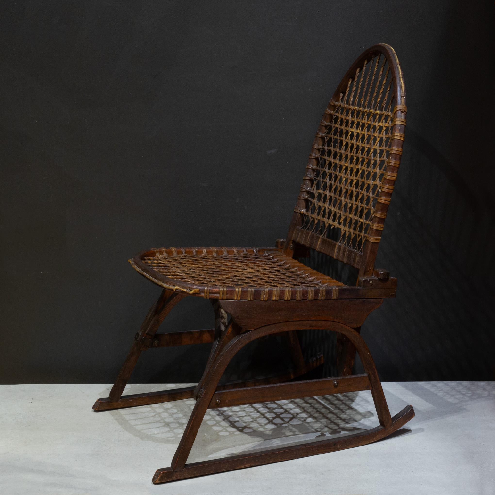 Americano Antico W.S. colliapsibile Sedia da canoa pieghevole Tubbs SnoShu c.1900 in vendita