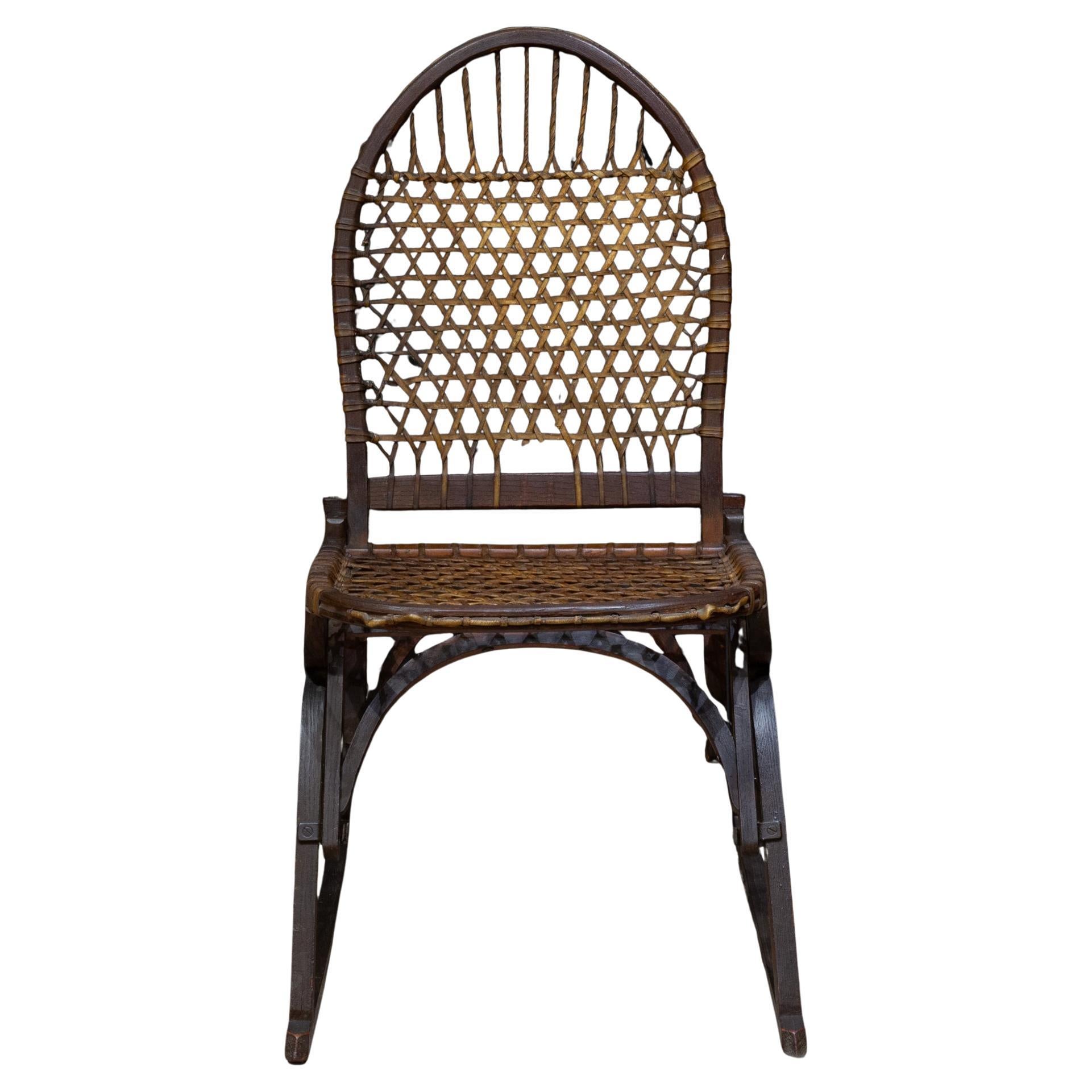 Antique Colliapsible W.S. Tubbs SnoShu Folding Canoe Chair c.1900