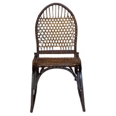 Antique Colliapsible W.S. Tubbs SnoShu Folding Canoe Chair c.1900