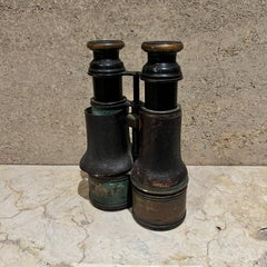 Antique Colmont French FT Binoculars Leather Paris