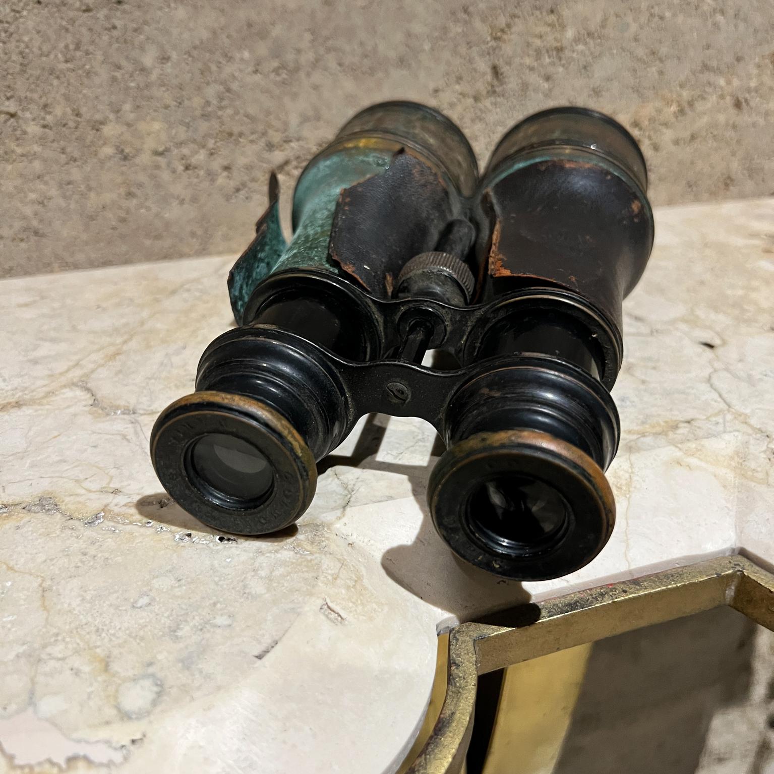 Métal Antique Colmont French FT Binoculars en cuir Paris en vente