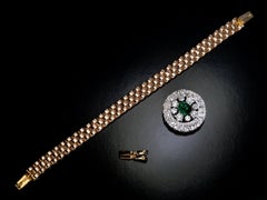 Antikes kolumbianisches, umwandelbares Armband mit Smaragd und Diamant  Anhänger Russisch 1890er