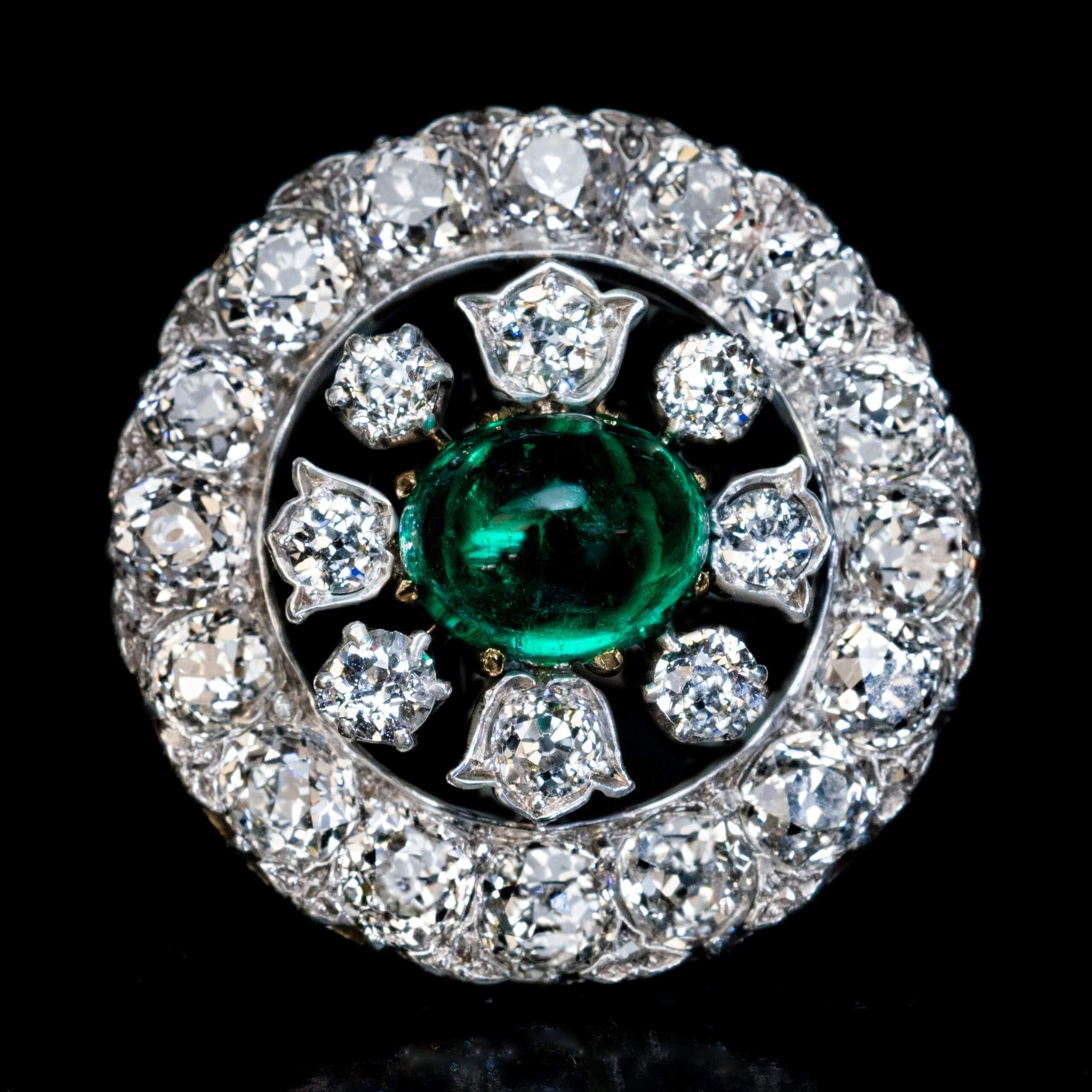 Antique Colombian Emerald Diamond Convertible Bracelet  Pendant Russian 1890s  For Sale 2