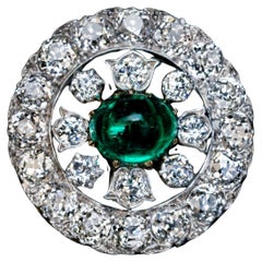 Antique Colombian Emerald Diamond Convertible Bracelet  Pendant Russian 1890s 