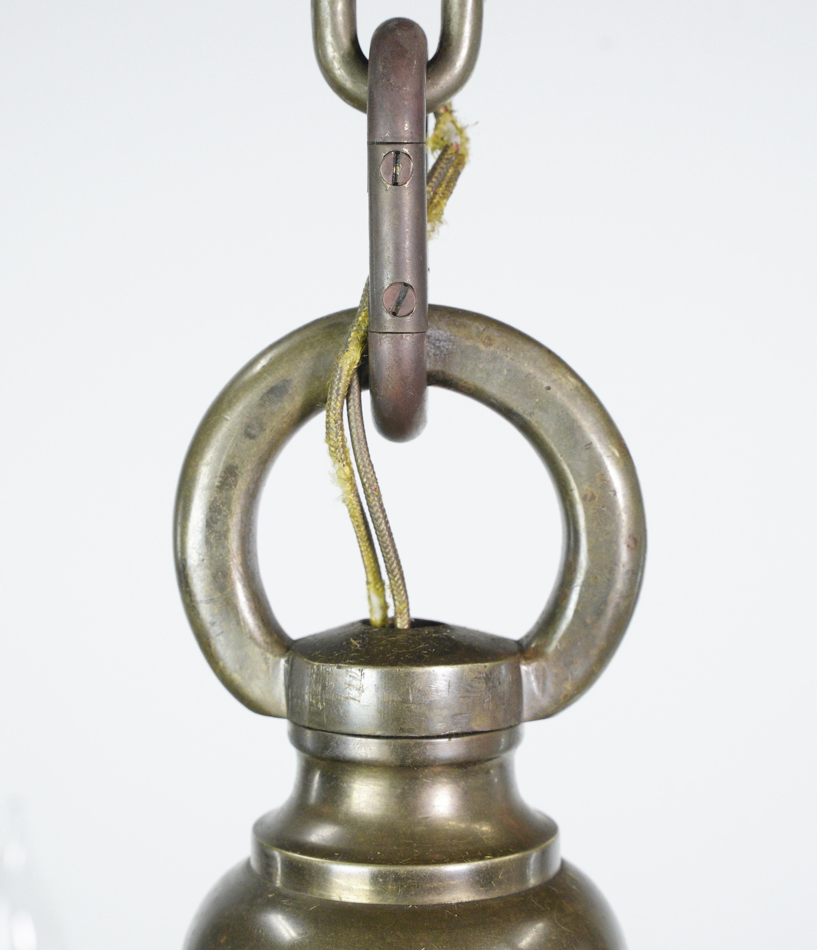 Antique Colonial 12 Arm Bronze Chandelier For Sale 6