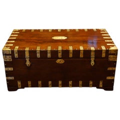 Antique Colonial Brass Bound Chest