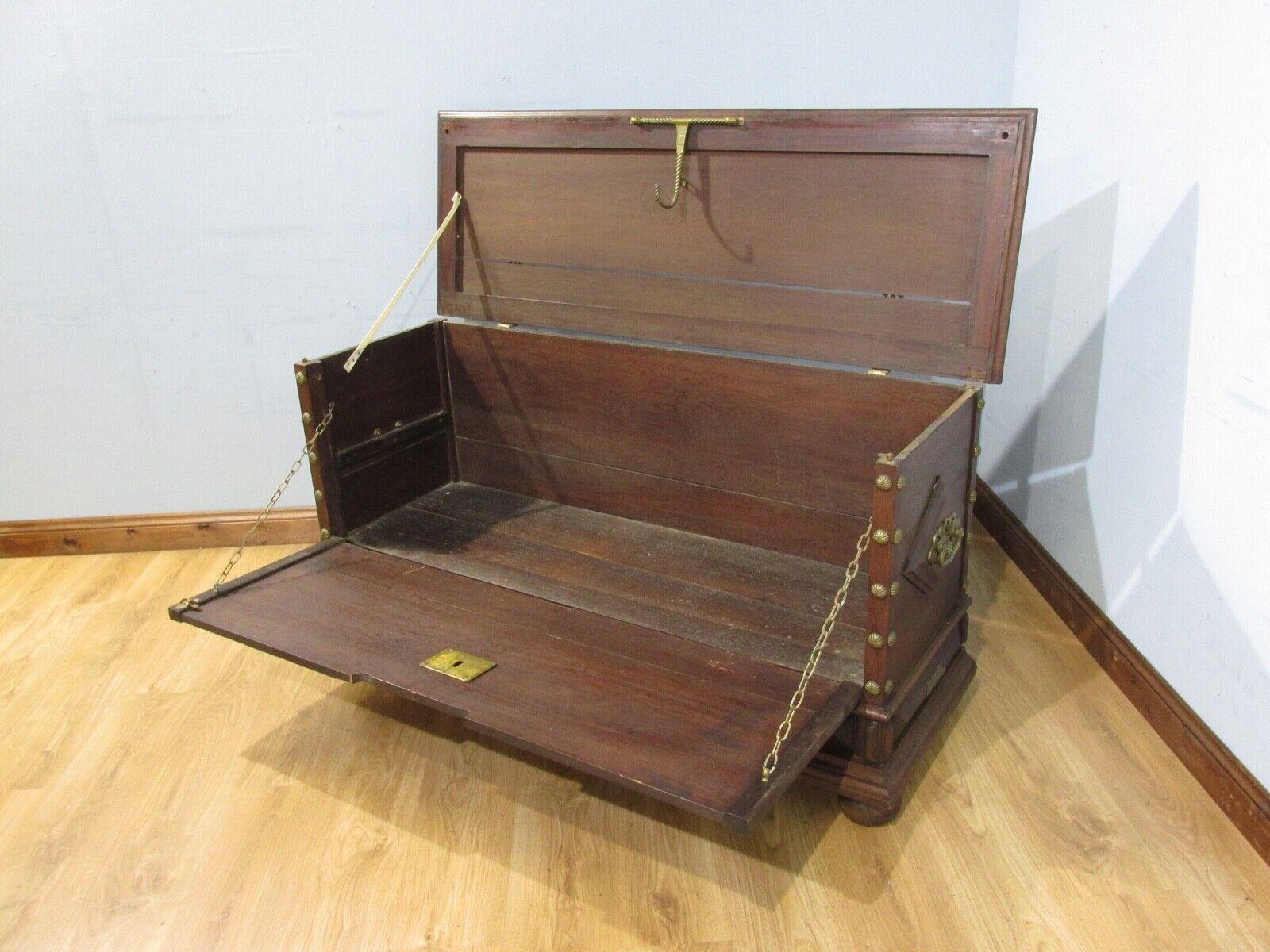 Antico baule coloniale in padauk del XIX secolo in vendita 3