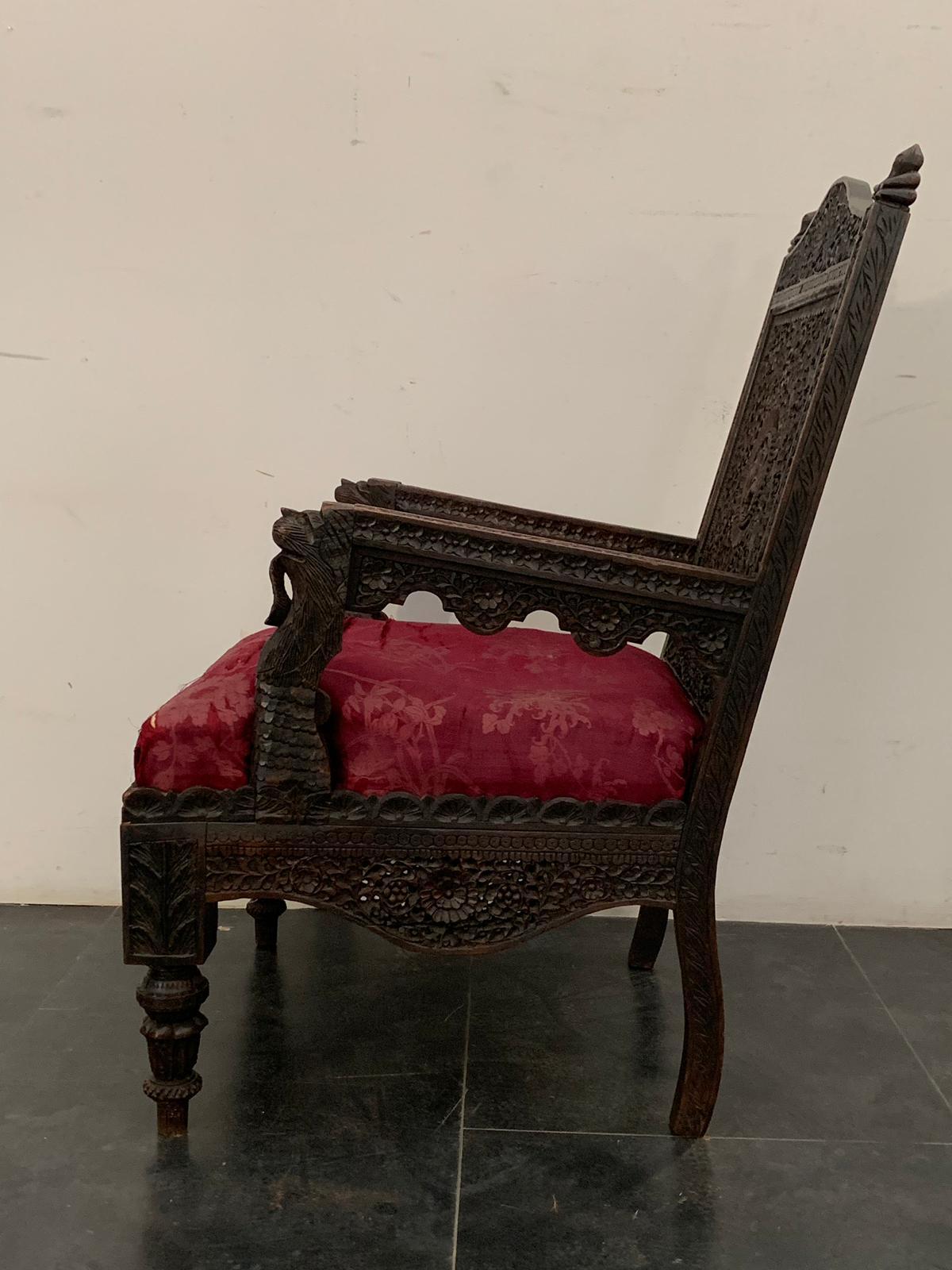 Late 19th Century Antique Colonial Lounge Chair For Sale