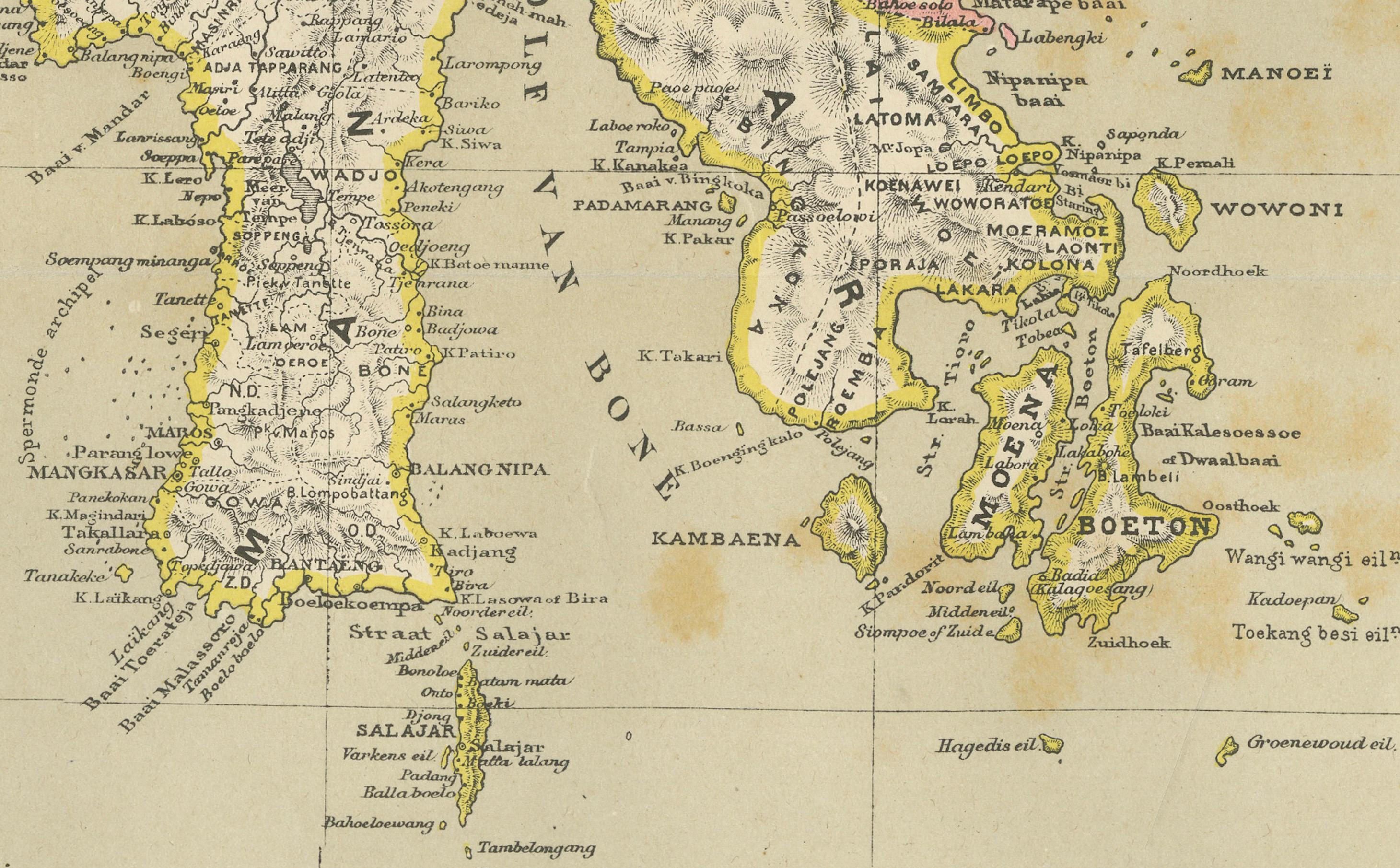Ancienne carte coloniale des Célèbes, des Célèbes et des petites îles de la Sonde, 1884 en vente 5