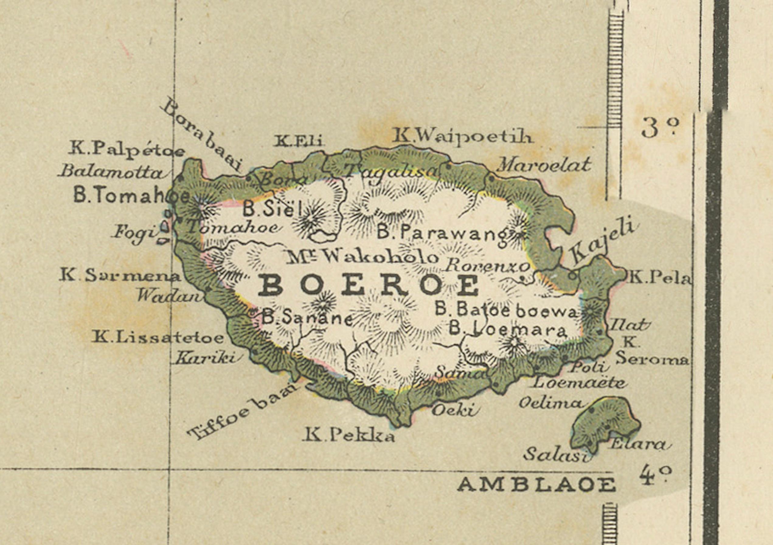 Fin du XIXe siècle Ancienne carte coloniale des Célèbes, des Célèbes et des petites îles de la Sonde, 1884 en vente