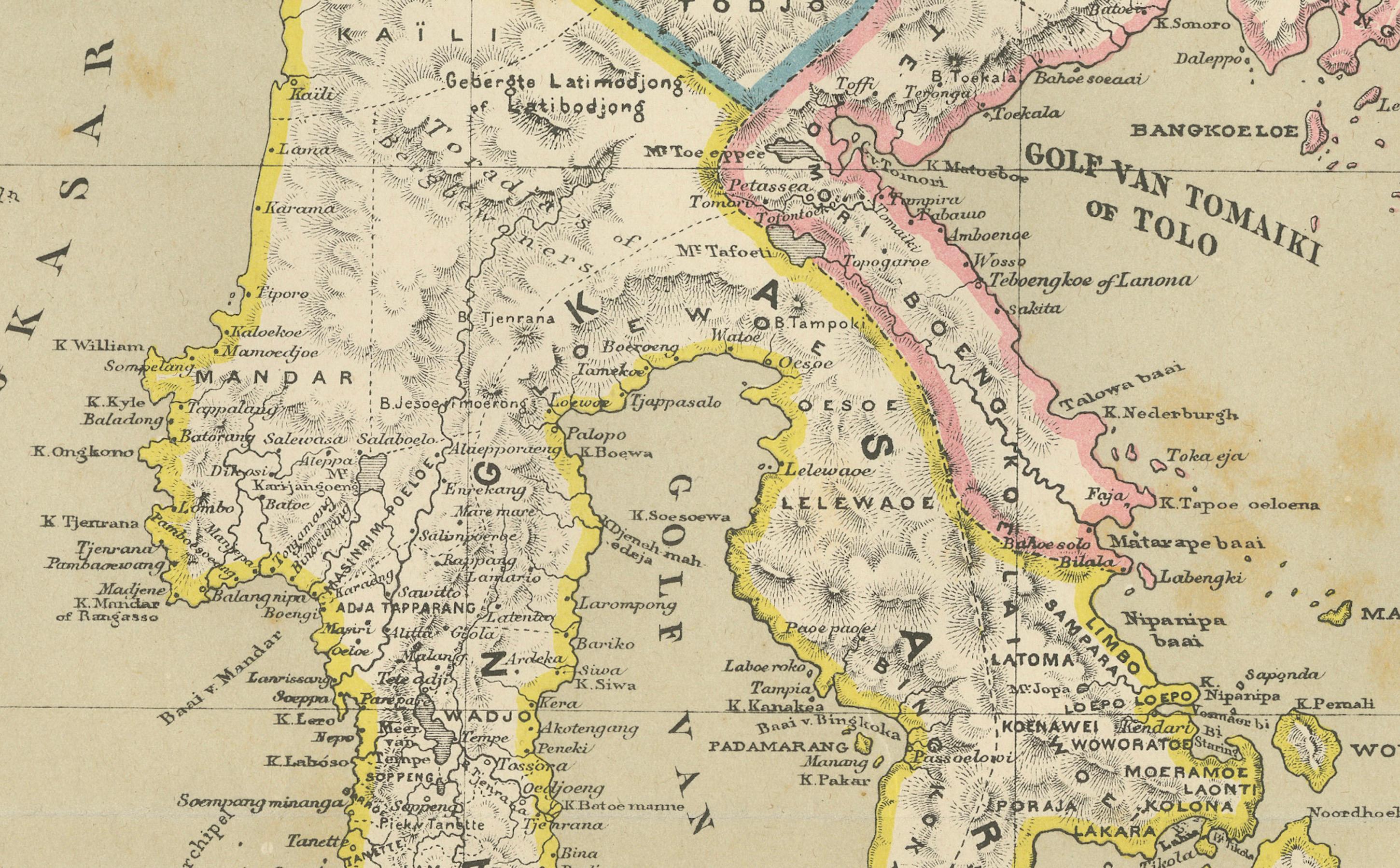 Ancienne carte coloniale des Célèbes, des Célèbes et des petites îles de la Sonde, 1884 en vente 3