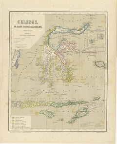 Antique Colonial Map of Celebes Sulawesi
Lesser Sunda Islands, 1884