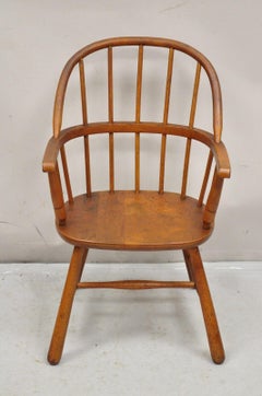 Antique Colonial Style Bentwood Maple Small Child's Windsor Arm Chair