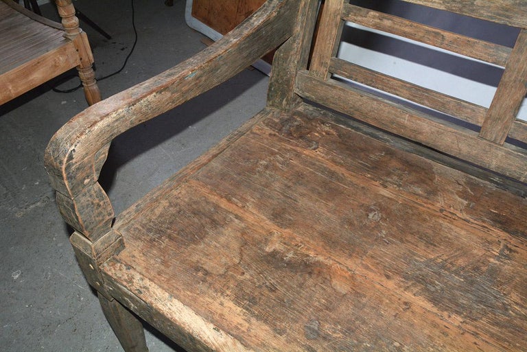 Antique Colonial Teak Wood Daybed Bench For Sale at 1stDibs