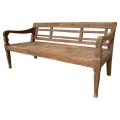 Antique Colonial Teak Wood Daybed Bench