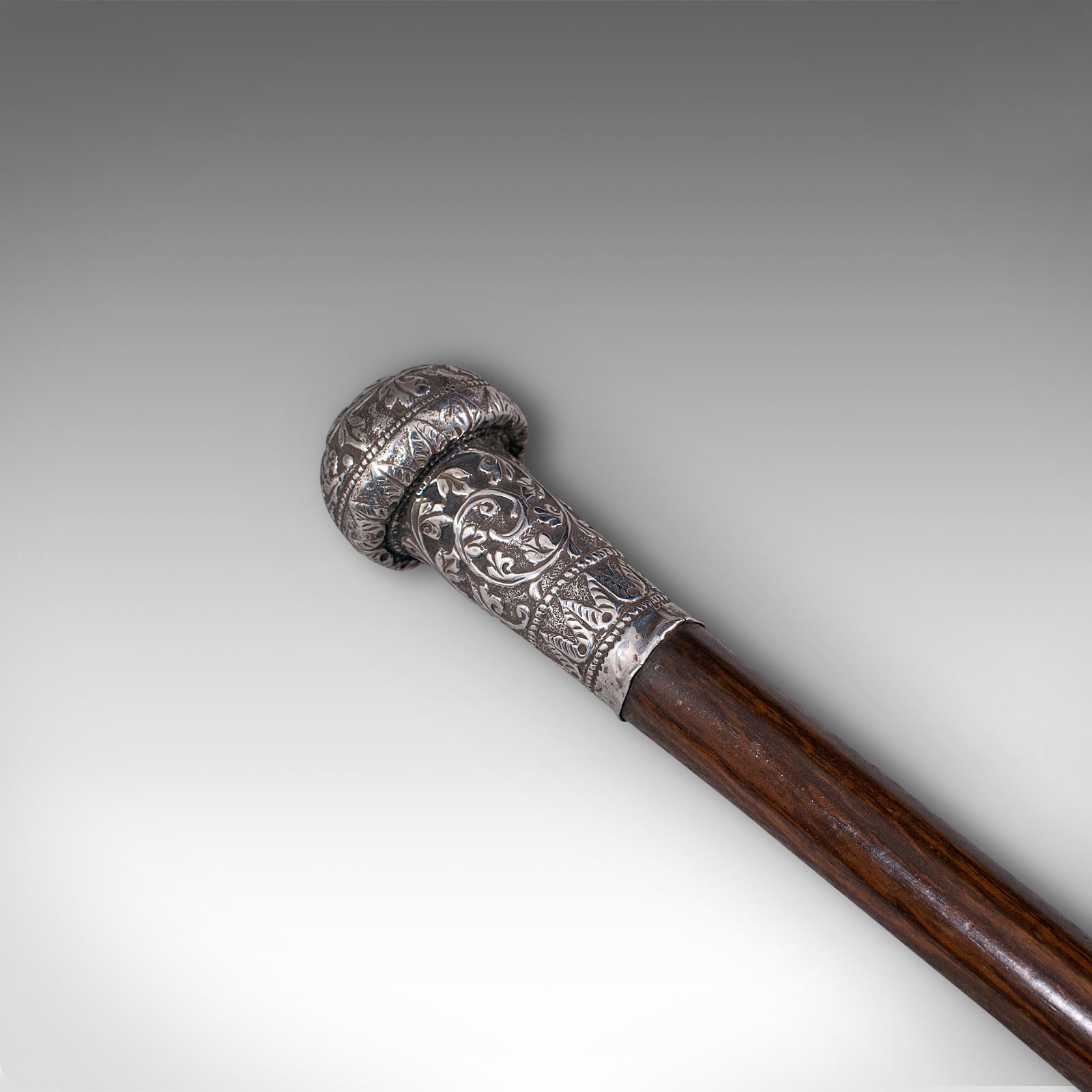 Antique Colonial Walking Cane, Anglo Indian, Coromandel, Swagger Stick, Georgian In Good Condition In Hele, Devon, GB