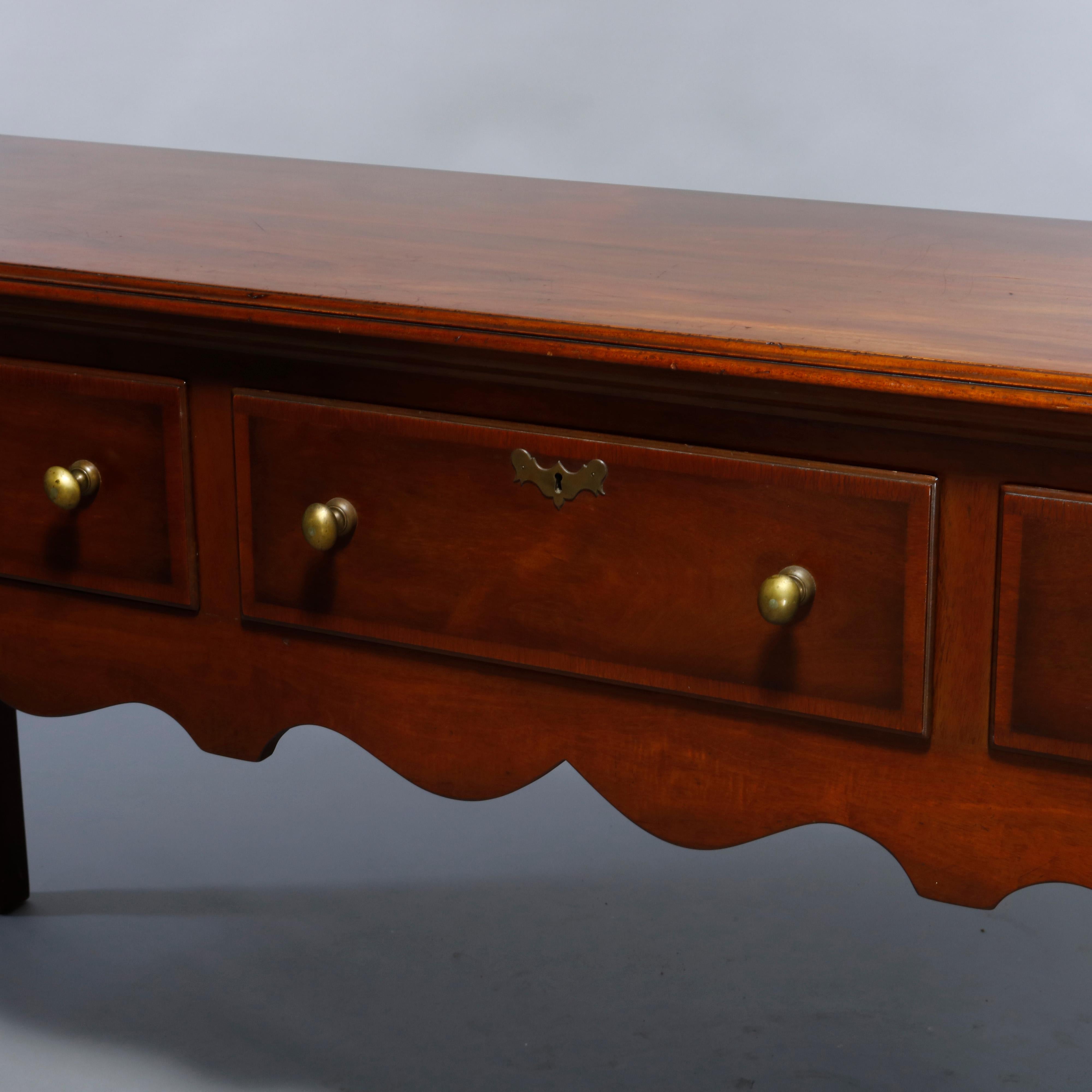 American Antique Colonial Williamsburg Kittinger Queen Anne Banded Mahogany Server, 20thC
