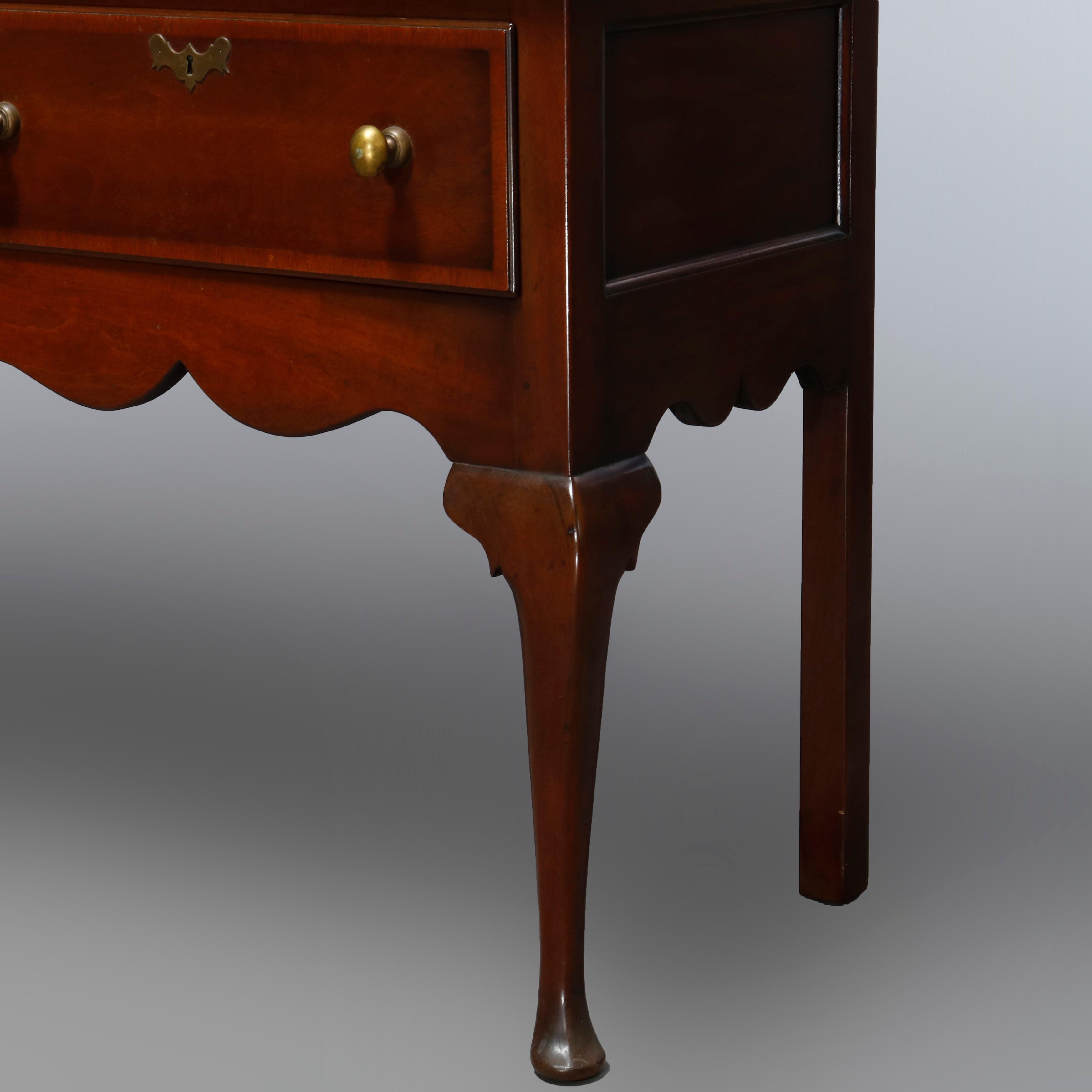 20th Century Antique Colonial Williamsburg Kittinger Queen Anne Banded Mahogany Server, 20thC