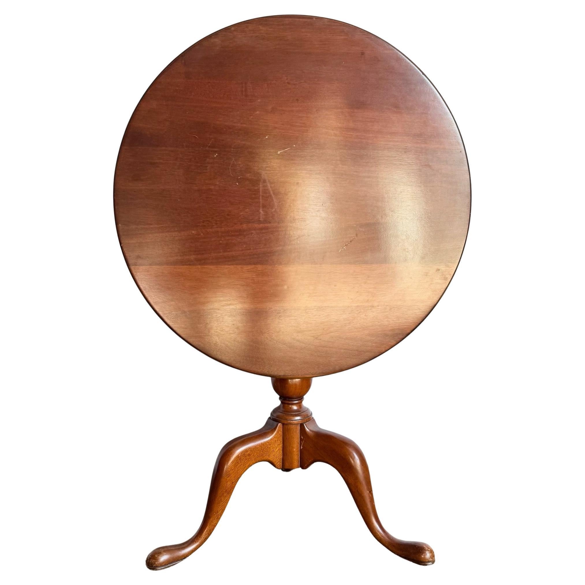 Antique Colonial Wooden Tilt Top Occasional/Bird Cage Table